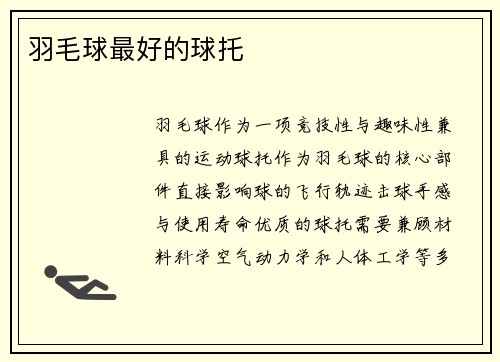 羽毛球最好的球托
